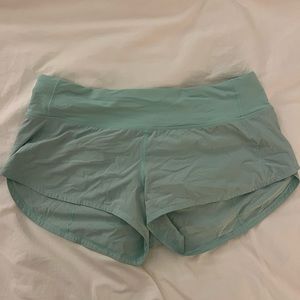 lululemon discontinued mint speed up shorts
